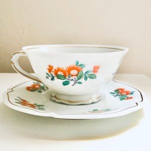 Royale Limoges Orange Tree Teacup and Saucer